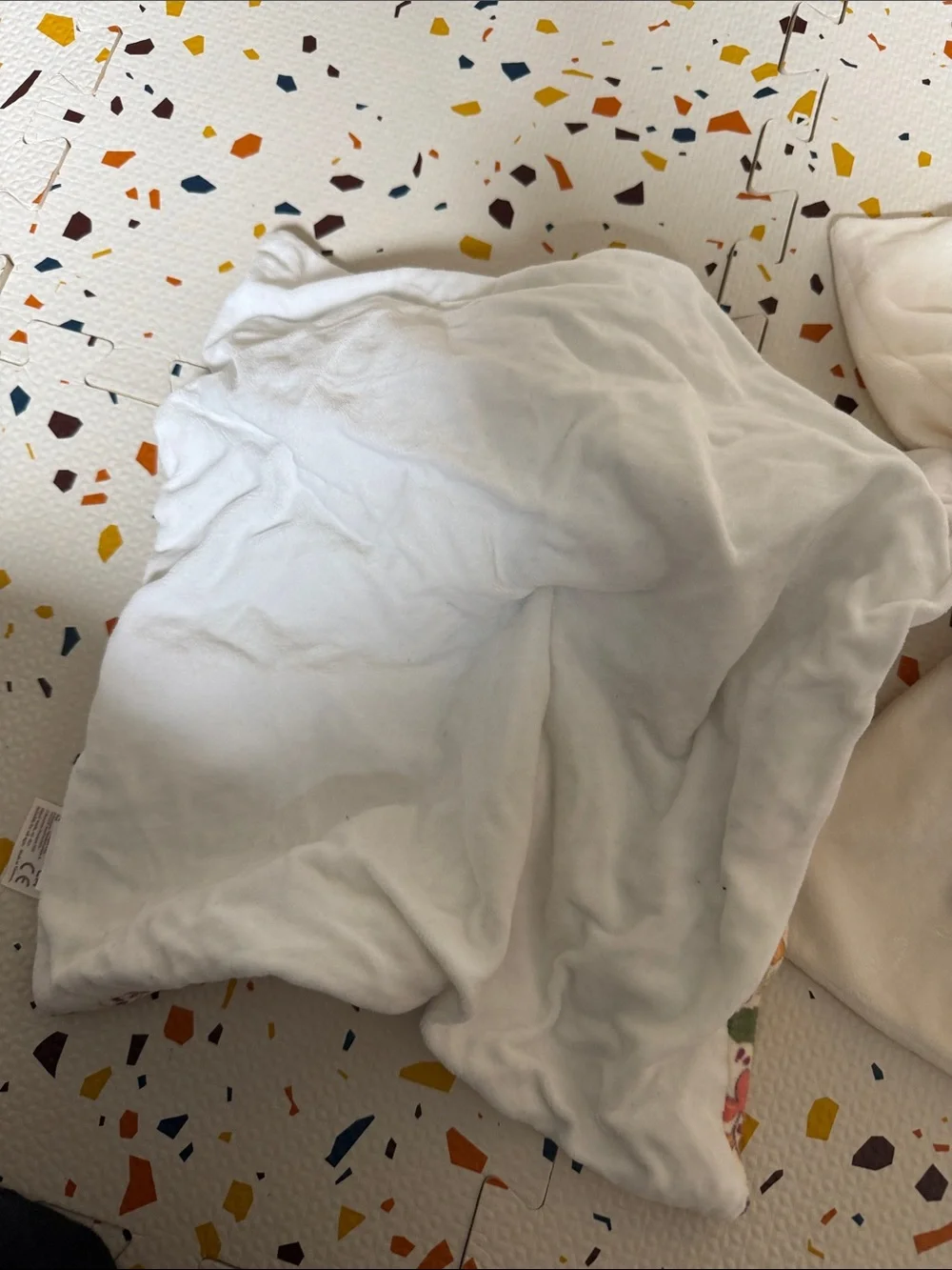 Disney Plush Bear Lovey Blanket in Cream with Multicolor Leaf Print